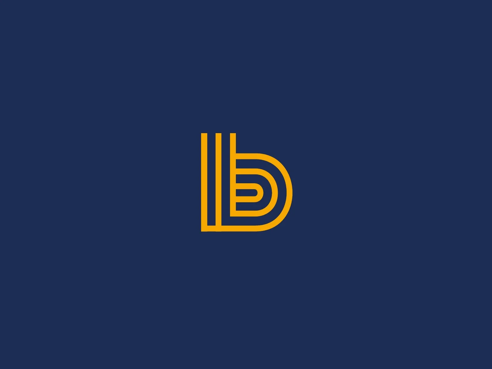The orange striped lowercase b on navy