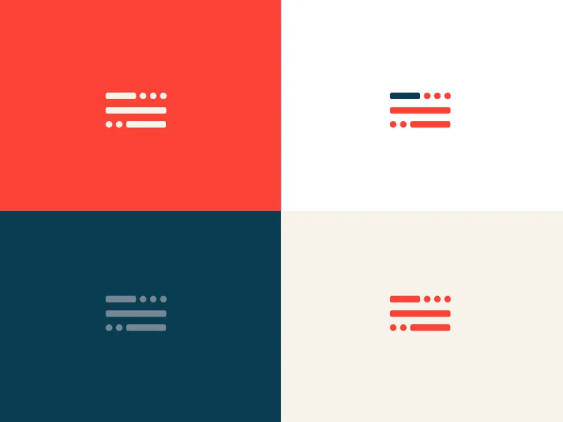 The flag in four colorways: white on warm red, navy on white, slate on navy and red on cream