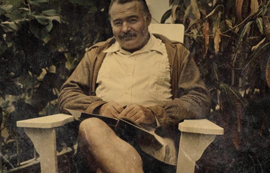 ernest hemingway in chair